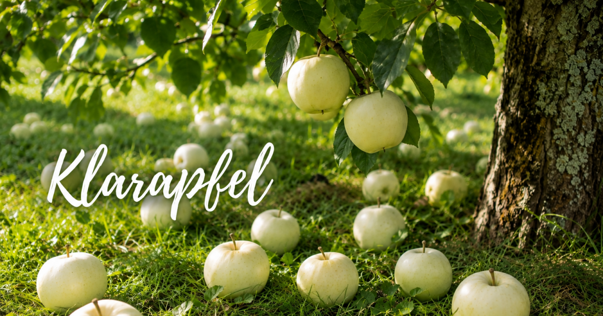 Klaräpfel im Gras unter einem Apfelbaum